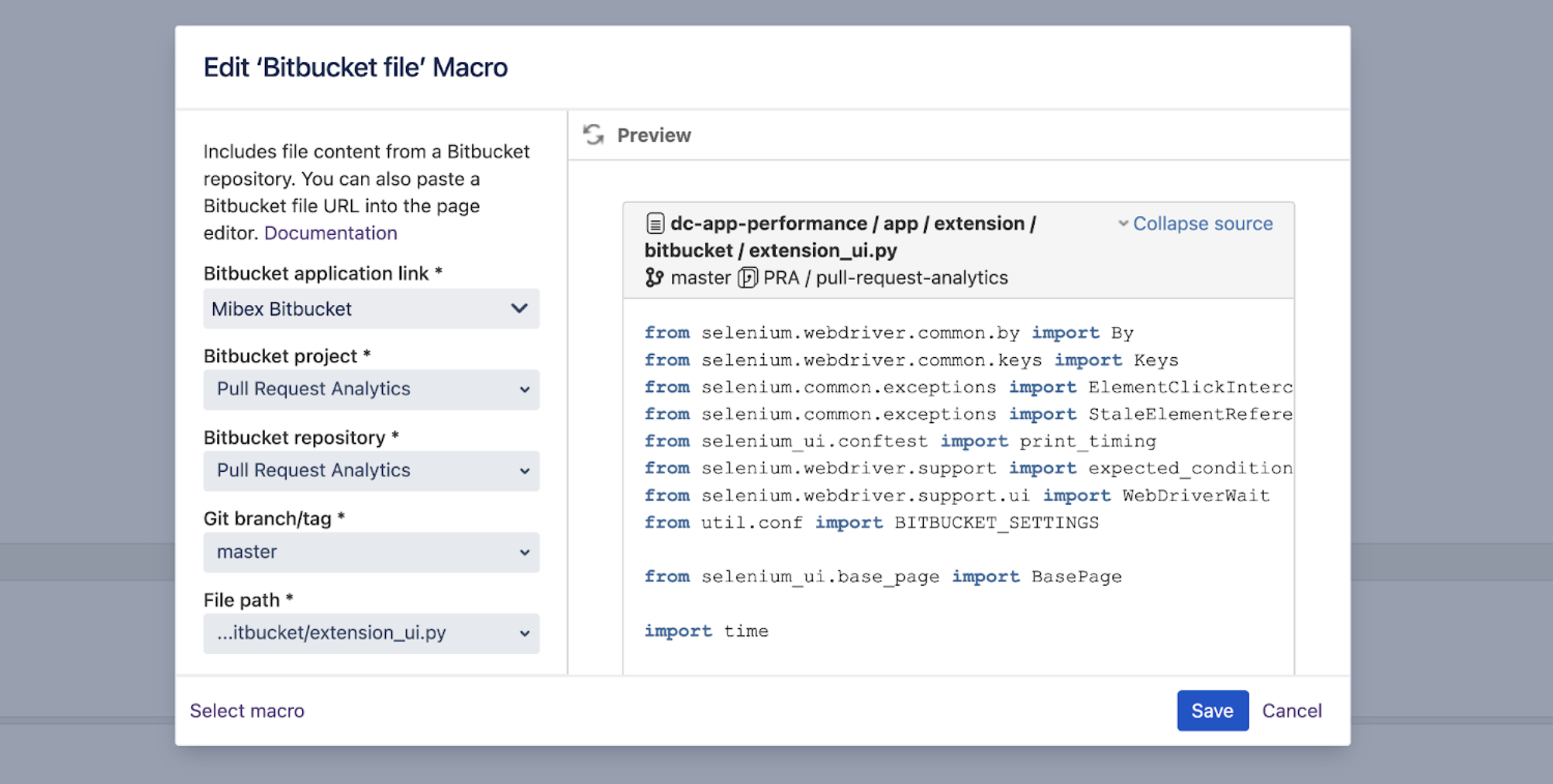 Include Bitbucket for Confluence